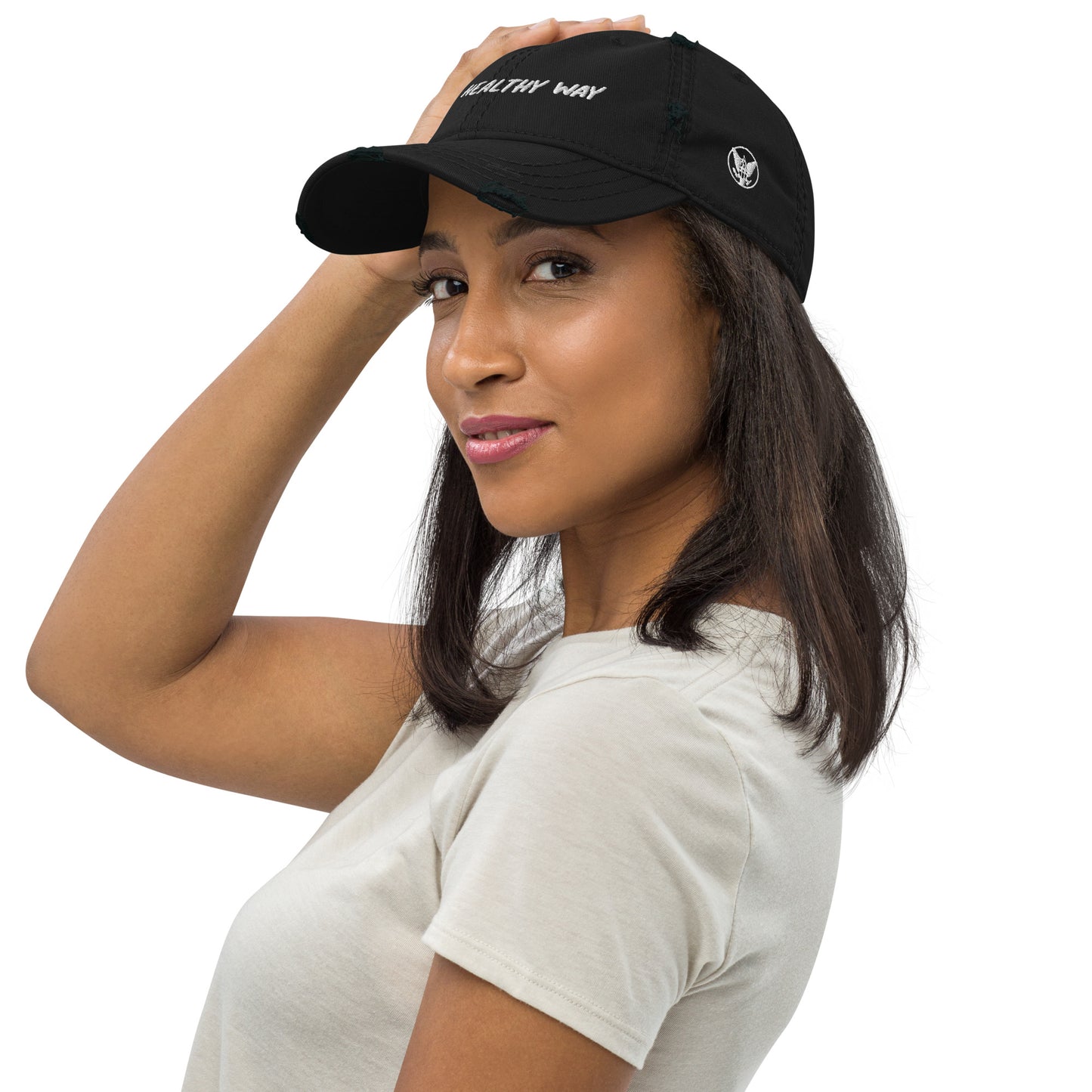 The Healthy Way Distressed Baseball Cap