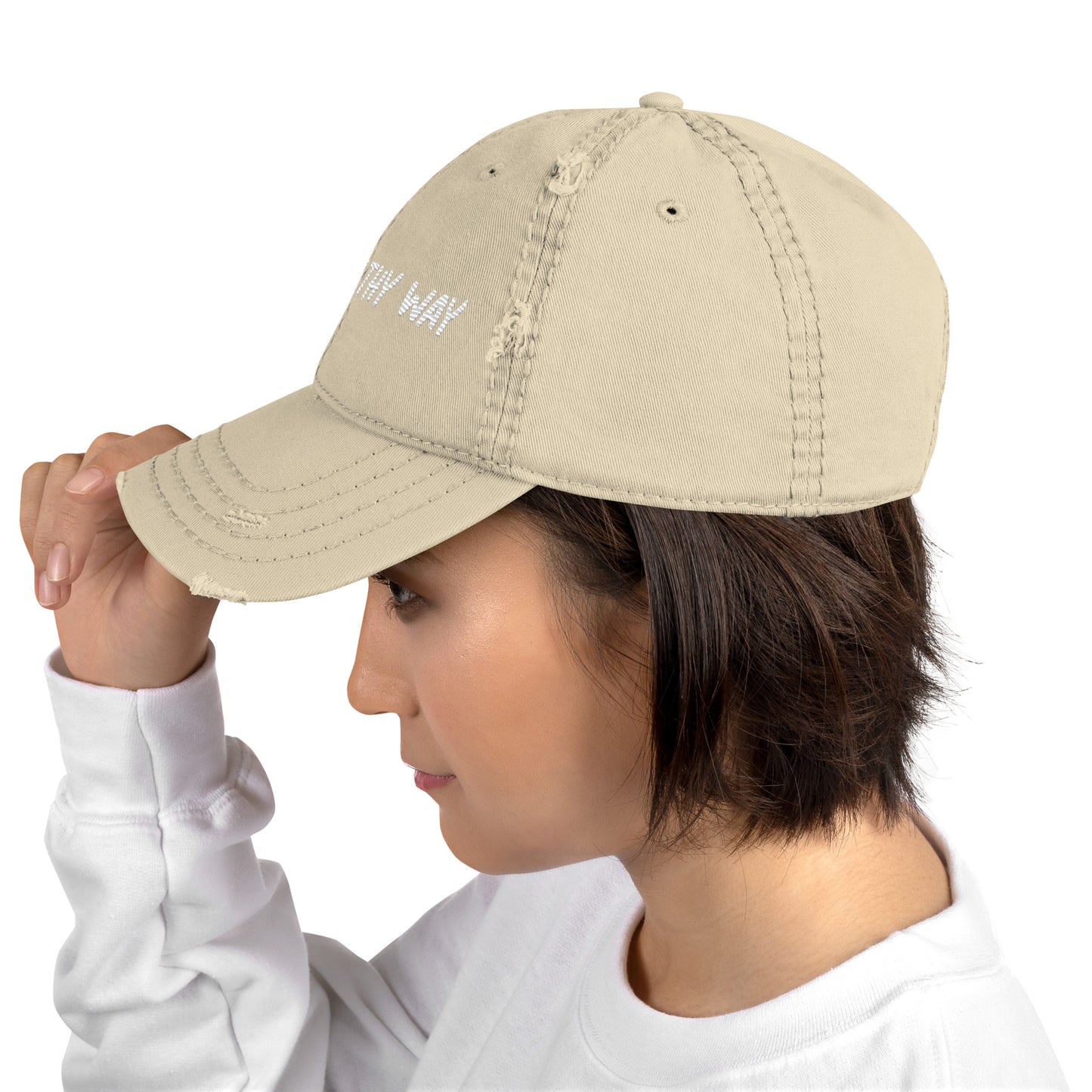 The Healthy Way Distressed Baseball Cap