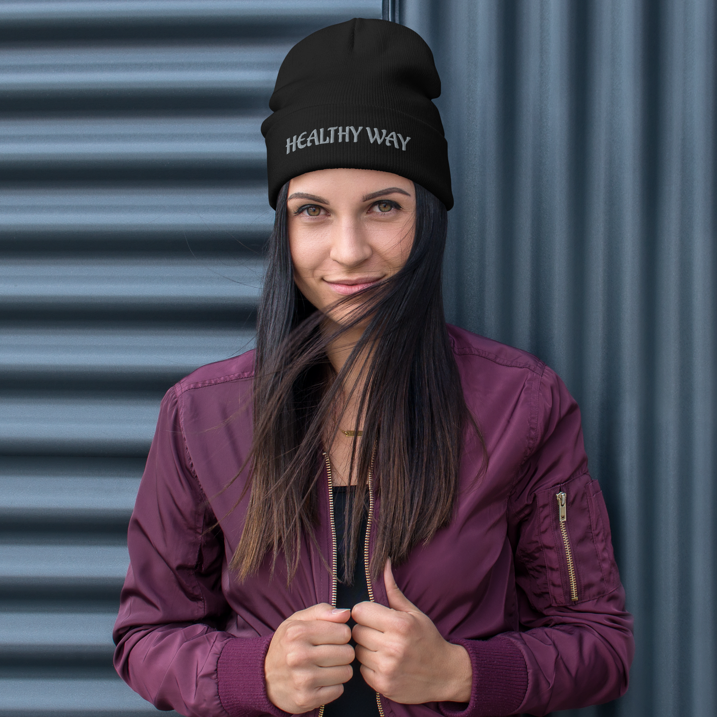 Embroidered HEALTHY WAY Beanie