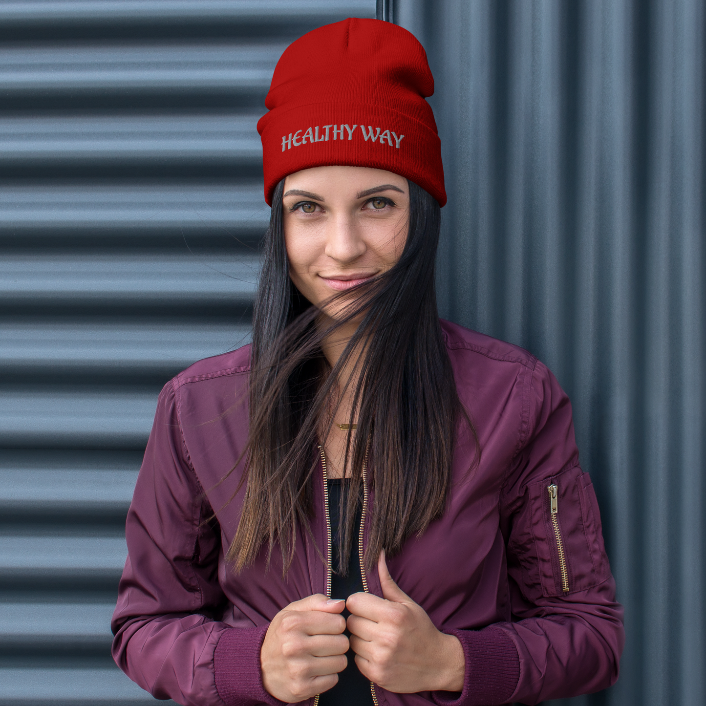 Embroidered HEALTHY WAY Beanie