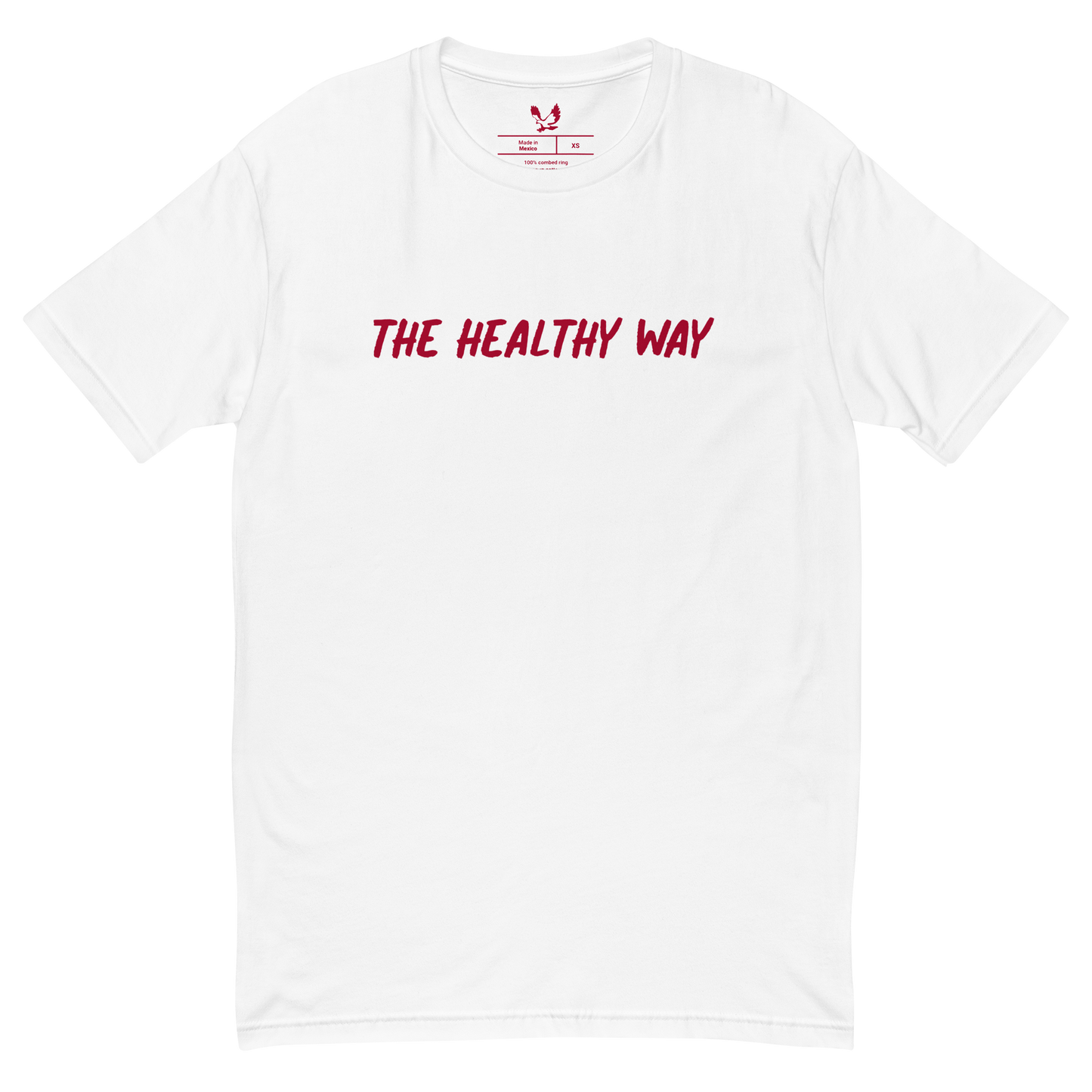 The Healthy Way Short Sleeve T-shirt (White/Maroon)