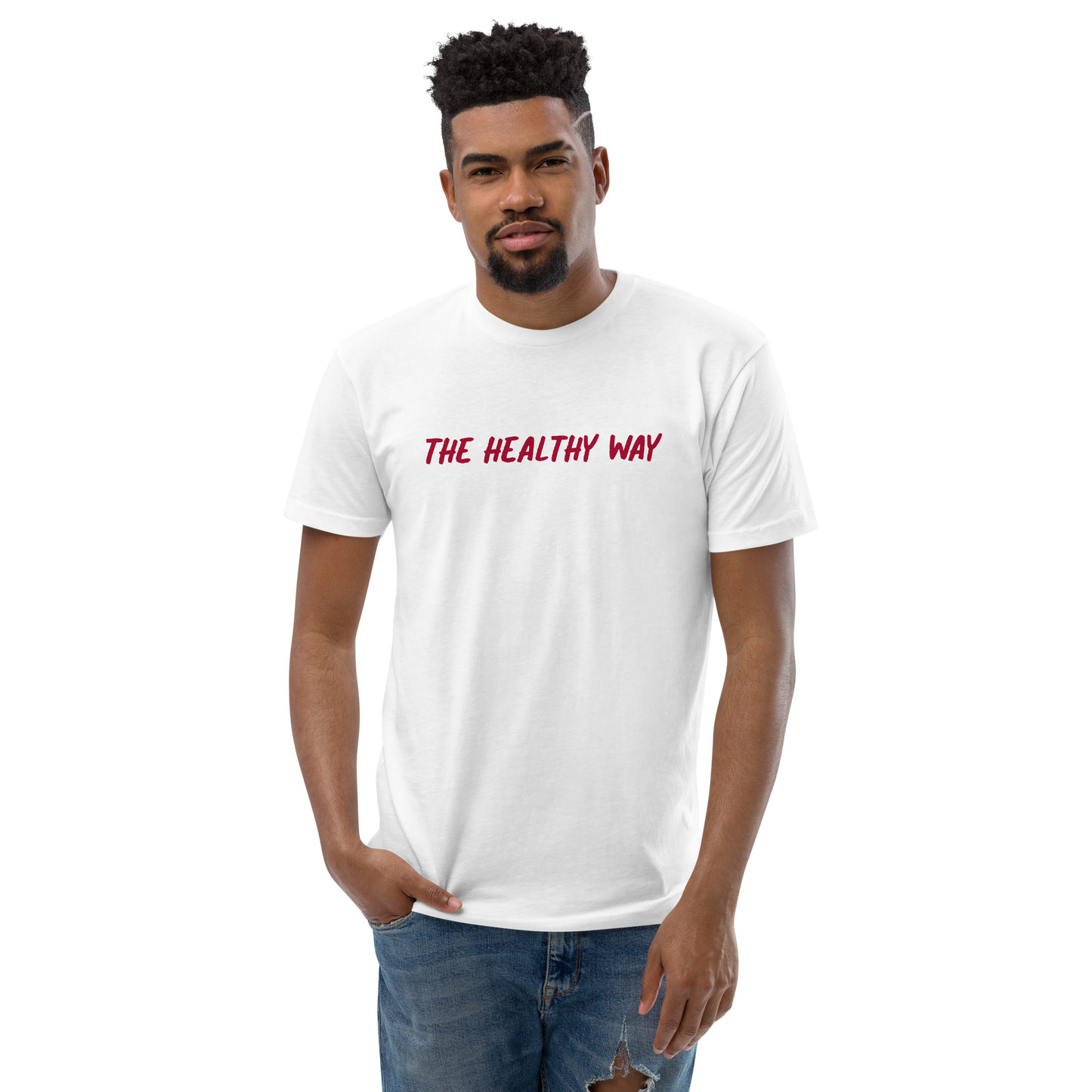 The Healthy Way Short Sleeve T-shirt (White/Maroon)