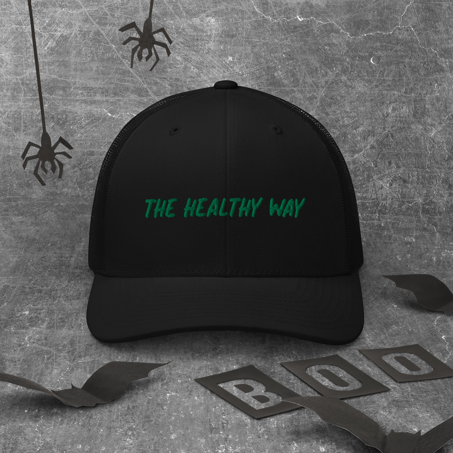 The Healthy Way Trucker Cap (Black/Green)