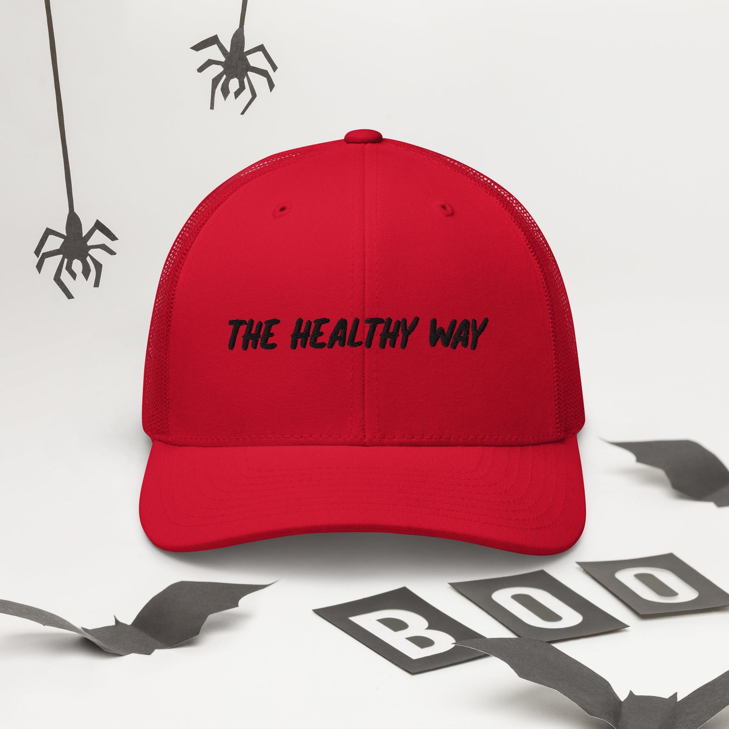 The-Healthy-WayTrucker Cap.....Red/Black)