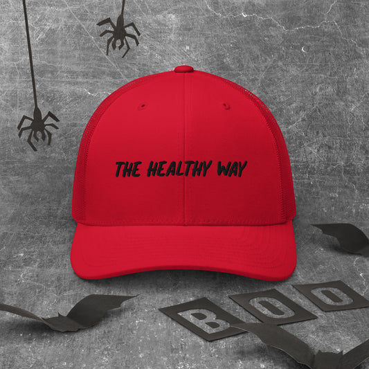 The-Healthy-WayTrucker Cap.....Red/Black)